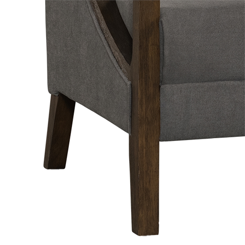 Bowery Hill Transitional Accent Chair with Brown Frame
