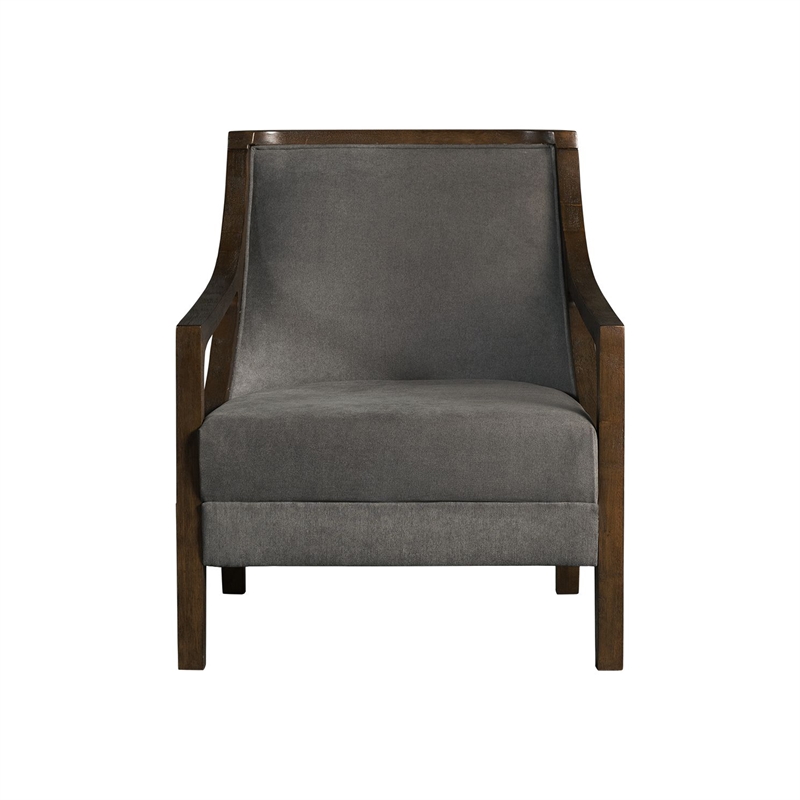Bowery Hill Transitional Accent Chair with Brown Frame