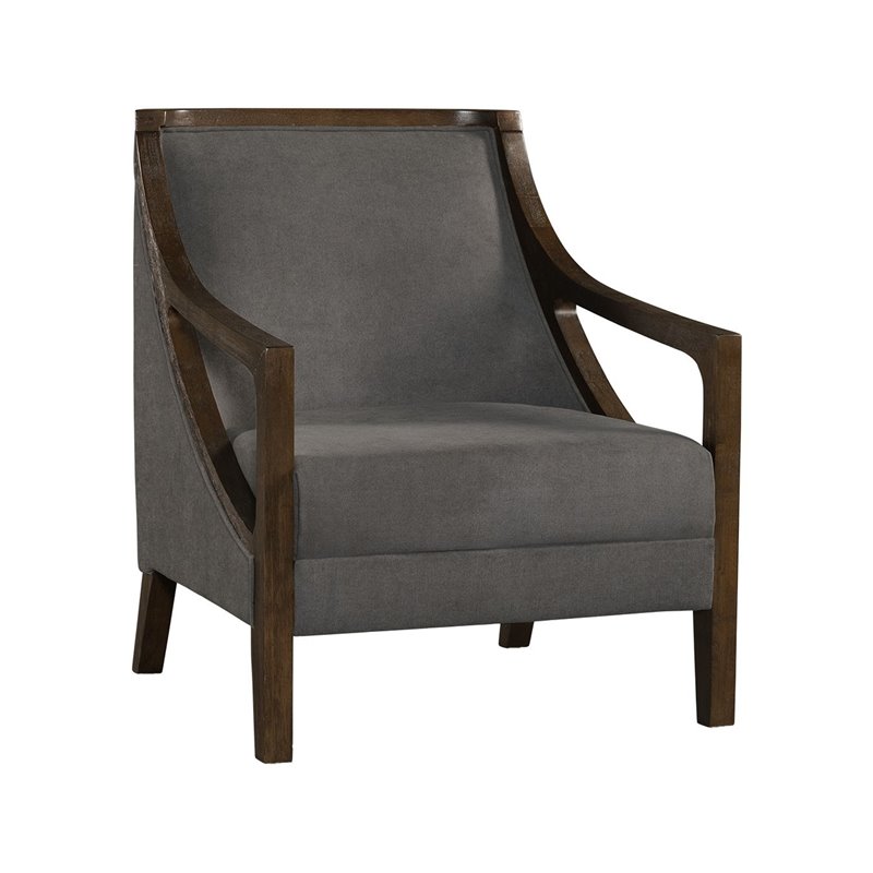 Bowery Hill Transitional Accent Chair with Brown Frame