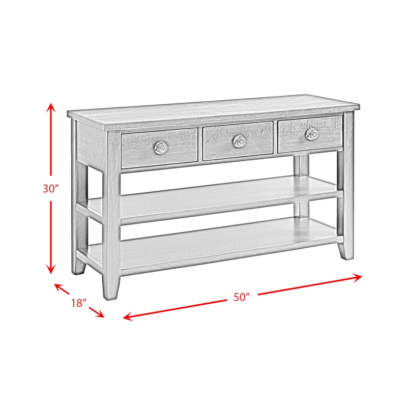 Bowery Hill Contemporary 3-Drawer Sofa Table in Espresso