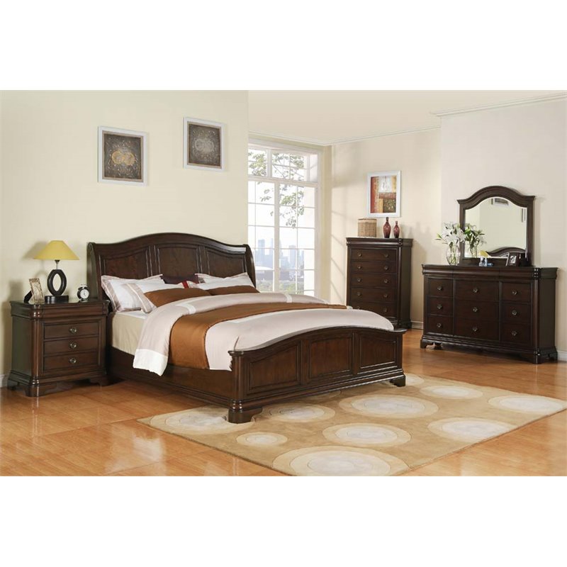 Bowery Hill Solid Wood Cherry Bedroom Chest Rectangular Traditional 56