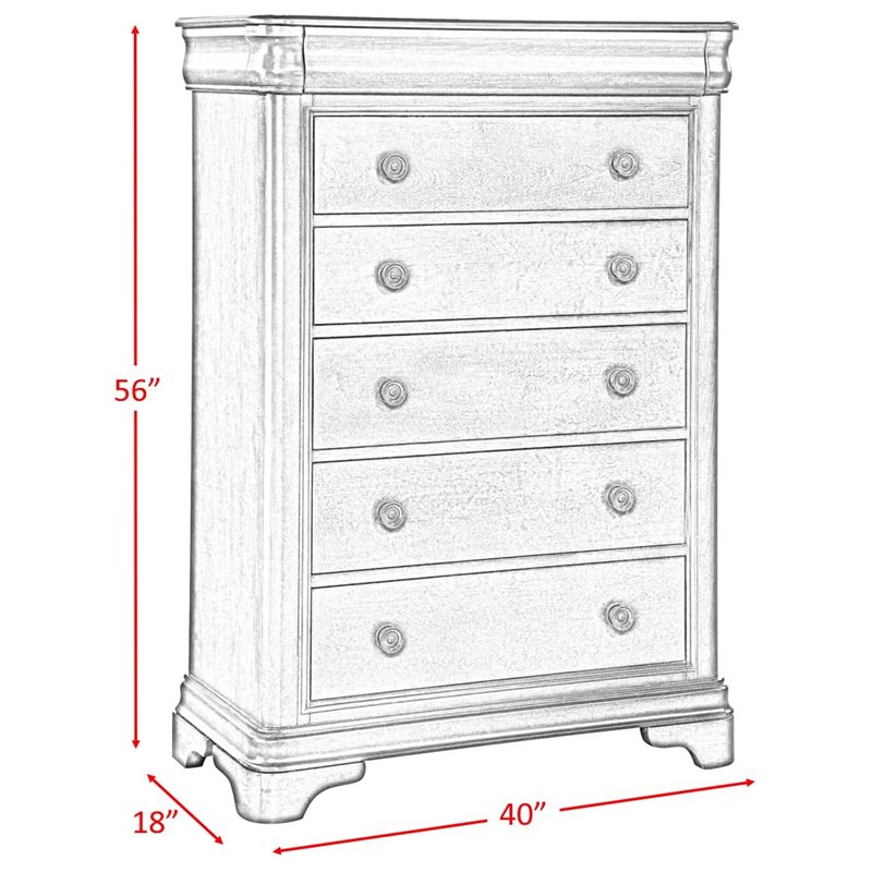 Bowery Hill Solid Wood Cherry Bedroom Chest Rectangular Traditional 56