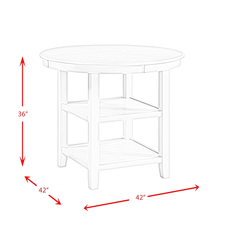 Bowery Hill Wood Walnut Dining Table Round Counter Height Unassembled