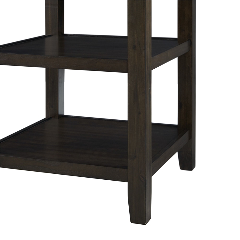 Bowery Hill Wood Walnut Dining Table Round Counter Height Unassembled