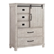 Bowery Hill Rubber Wood 6 Piece Queen Platform Storage Bedroom Set White Washed