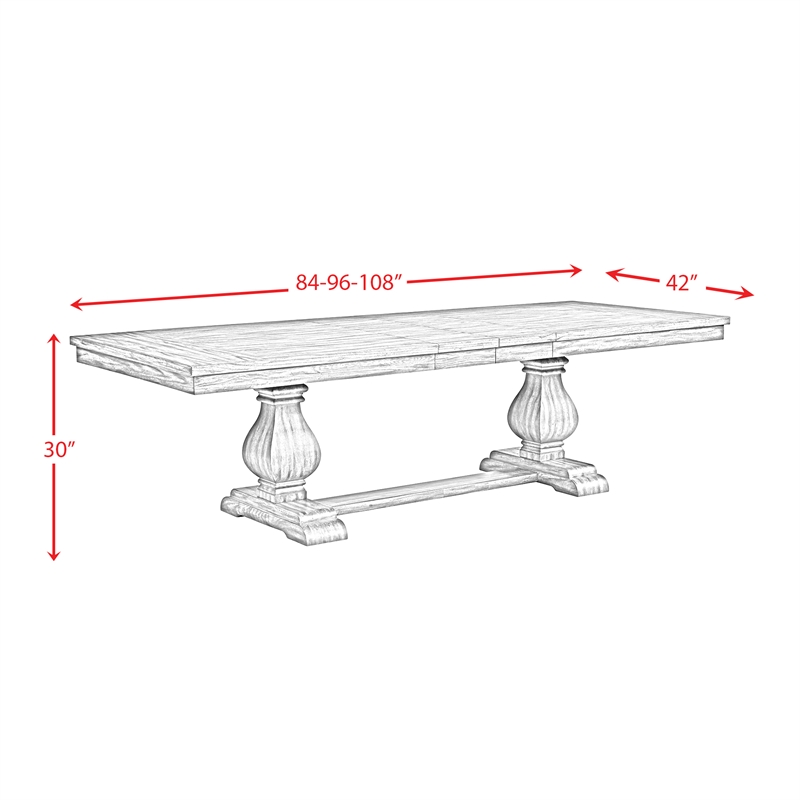 Bowery Hill Rectangle Wood Standard Height Dining Table with 2 Leaves in Walnut