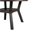 Bowery Hill Wood Walnut Dining Table Circle Shelf Standard Height
