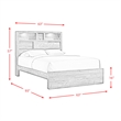 Bowery Hill Mid-Century Queen Bookcase Panel Bed with Bluetooth