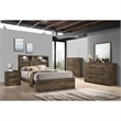Bowery Hill Mid-Century Queen Bookcase Panel Bed with Bluetooth