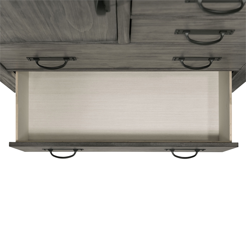 Bowery Hill Solid Wood Gray Chest Rectangular Anti-Tipping 52