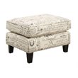 Bowery Hill Modern Solid Wood Chair WIth Ottoman in French Script