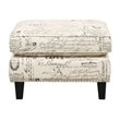 Bowery Hill Modern Solid Wood Chair WIth Ottoman in French Script