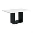Bowery Hill White Marble 5PC Counter Height Dining Set with Blue Chairs