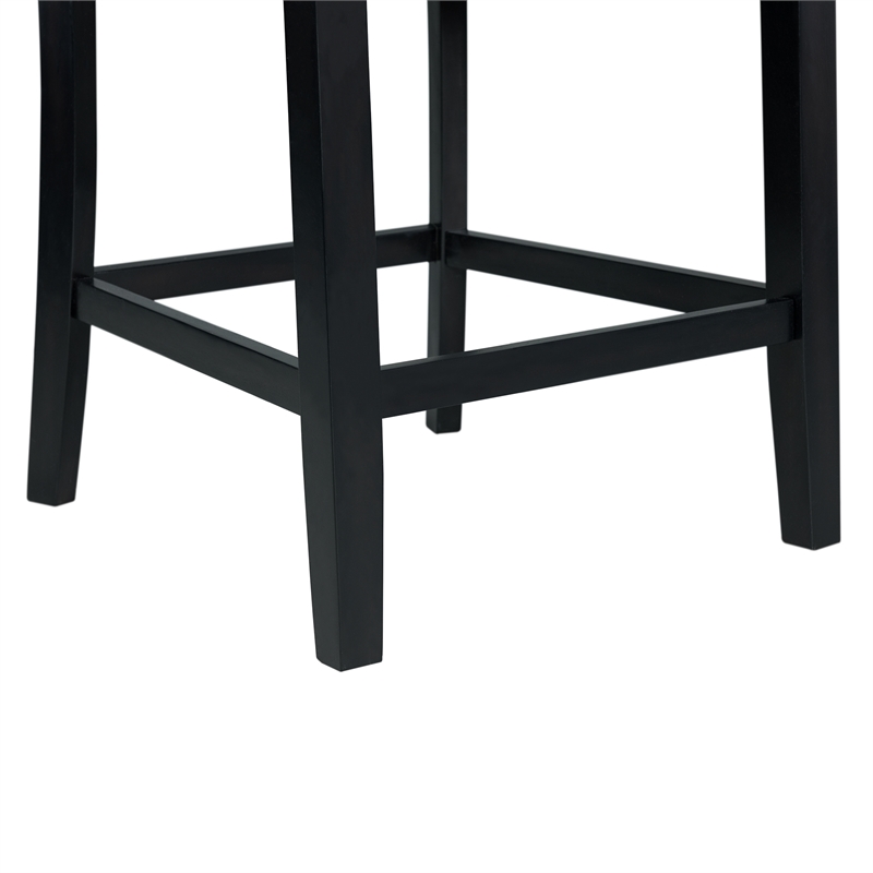 Bowery Hill White Marble 5PC Counter Height Dining Set with Blue Chairs