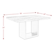 Bowery Hill White Marble 5PC Counter Height Dining Set with Blue Chairs