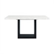 Bowery Hill White Marble 5PC Counter Height Dining Set with Blue Chairs