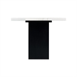 Bowery Hill White Marble 5PC Counter Height Dining Set with Blue Chairs