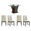 Bowery Hill 5PC Round Standard Height Dining Set-Table & Four Chairs in Walnut