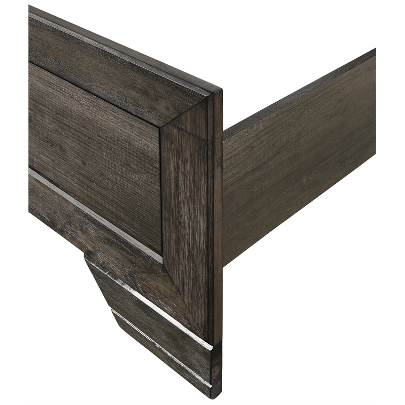 Bowery Hill Solid Wood 4 Piece Twin Bedroom Set in Wire Brush Gray