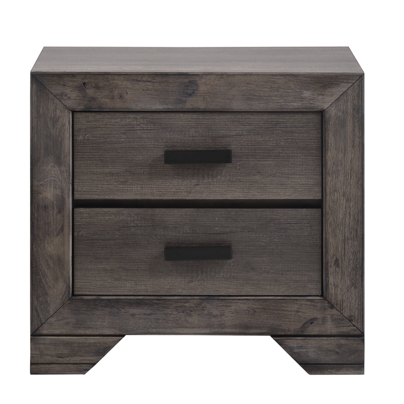 Bowery Hill Solid Wood 4 Piece Twin Bedroom Set in Wire Brush Gray