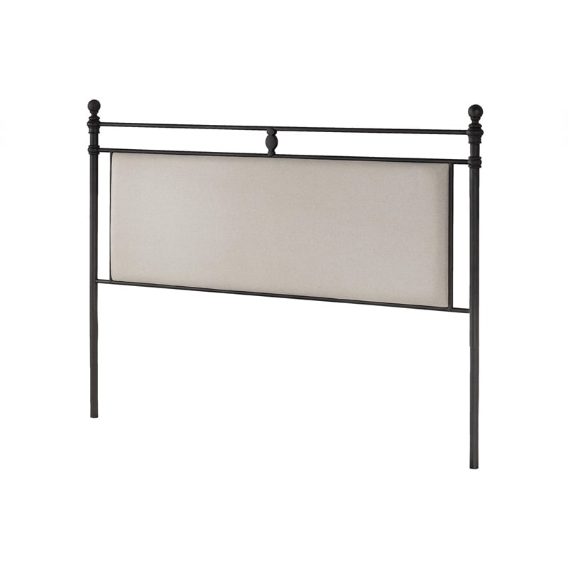 Bowery Hill Traditional Upholstered Queen Headboard in Rustic Brown