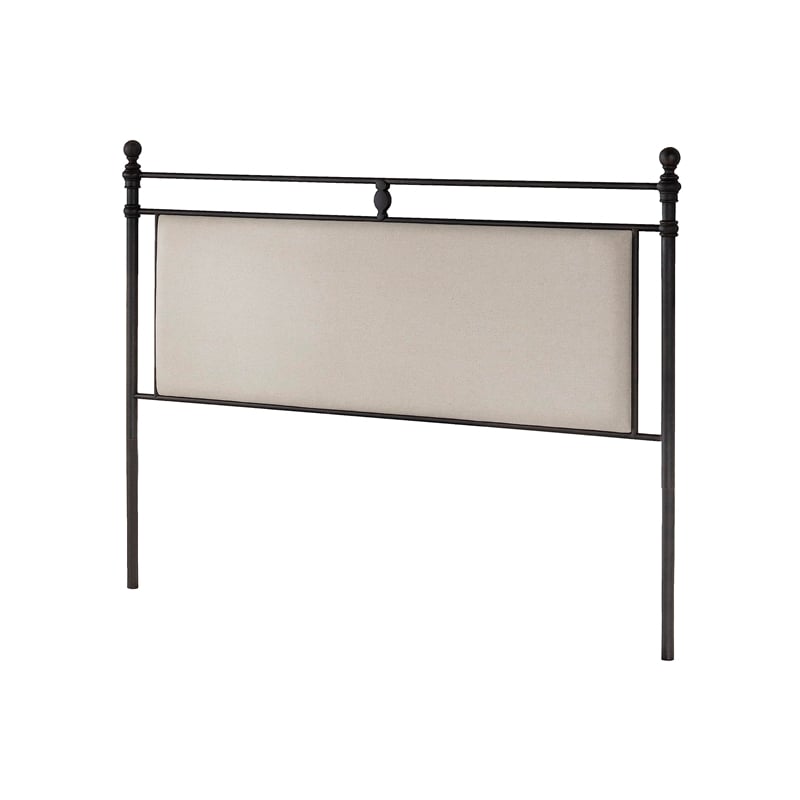 Bowery Hill Traditional Upholstered Queen Headboard in Rustic Brown