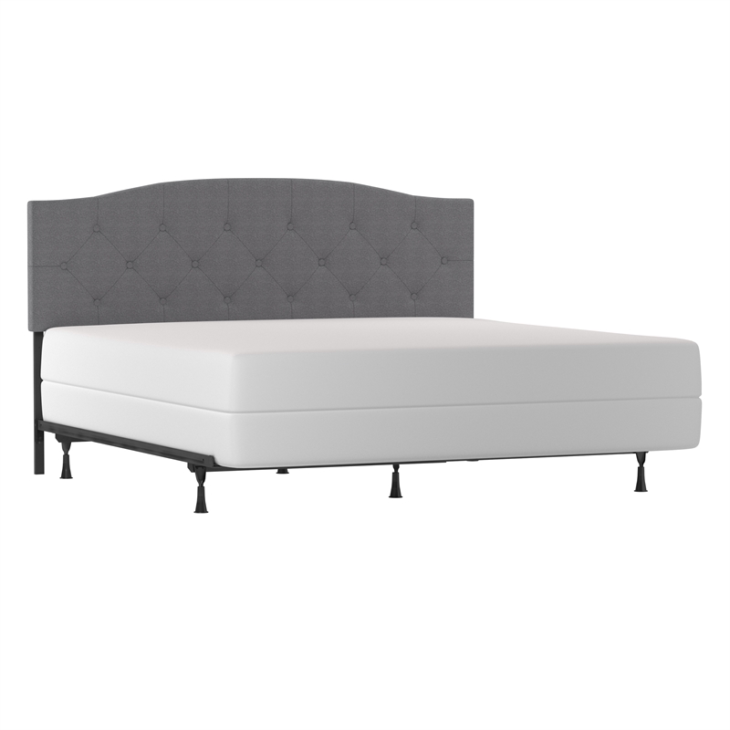 Bowery Hill Upholstered King/Cal King Headboard in Glacier Gray Fabric