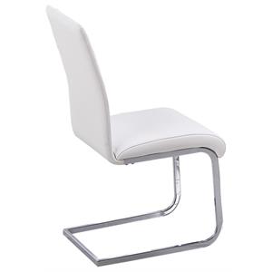 Bowery Hill Faux Leather White Dining Side Chair Rectangular 17&quotW x 24&quotD x 38&quotH Unassembled