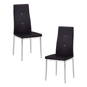 Bowery Hill Faux Leather Black Dining Side Chair Rectangular 38&quotH Unassembled