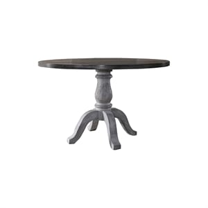 Bowery Hill Wood Weathered Gray Round Dining Table 47&quot x 30&quot Unassembled