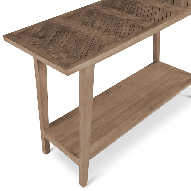 Bowery Hill Mango Wood Natural Sofa Table Rectangular 47