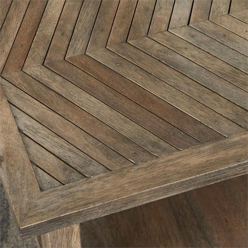 Bowery Hill Mango Wood Natural Sofa Table Rectangular 47