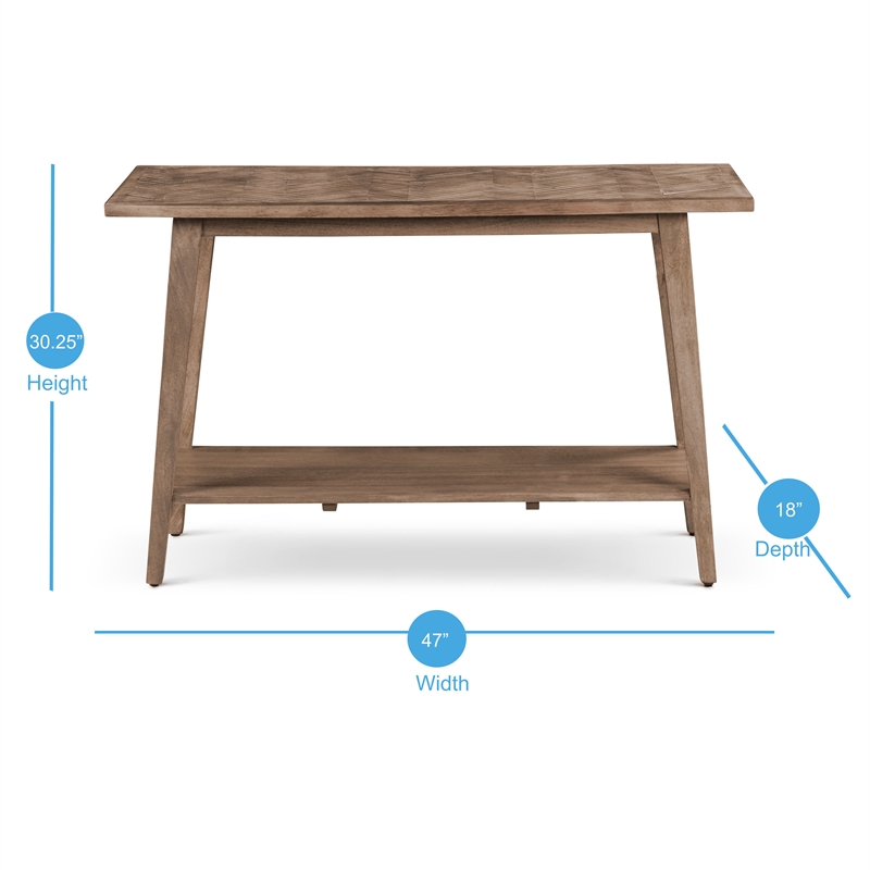 Bowery Hill Mango Wood Natural Sofa Table Rectangular 47
