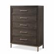 Bowery Hill Modern Engineered Wood Walnut 5-drawer Chest
