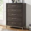 Bowery Hill Modern Engineered Wood Walnut 5-drawer Chest