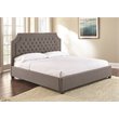 Bowery Hill Transitional Tufted King Platform Bed in Gray