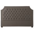Bowery Hill Transitional Tufted King Platform Bed in Gray