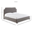 Bowery Hill Transitional Tufted King Platform Bed in Gray