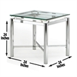 Bowery Hill Contemporary Metal End Table with Glass Top in Chrome