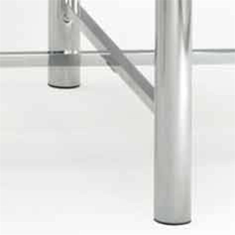 Bowery Hill Contemporary Metal End Table with Glass Top in Chrome