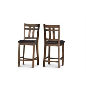 Bowery Hill Faux Leather Mocha Chocolate Counter Chair Rectangular Durable 41&quotH x 17.5&quotW x 20.5&quotD Assembled