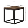 Bowery Hill Solid Wood Acacia Distressed Brown End Table Square Herringbone Pattern 24