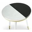 Bowery Hill Black and White Marble Top 2-Pack Round Side Table Set