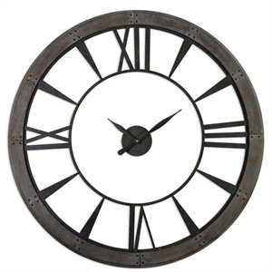 Bowery Hill Modern 60 Inch Wall Clock in Dark Rustic Bronze