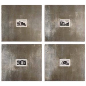 Bowery Hill MDF Silver Framed Art Rectangular 21.125&quot H x 23.125&quot W x 0.5&quot D