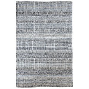 Bowery Hill Modern 5' x 8' Hand Woven Wool Rug in Denim Blue