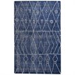 Bowery Hill Modern 8' x 10' Hand Woven Wool Rug in Indigo Blue