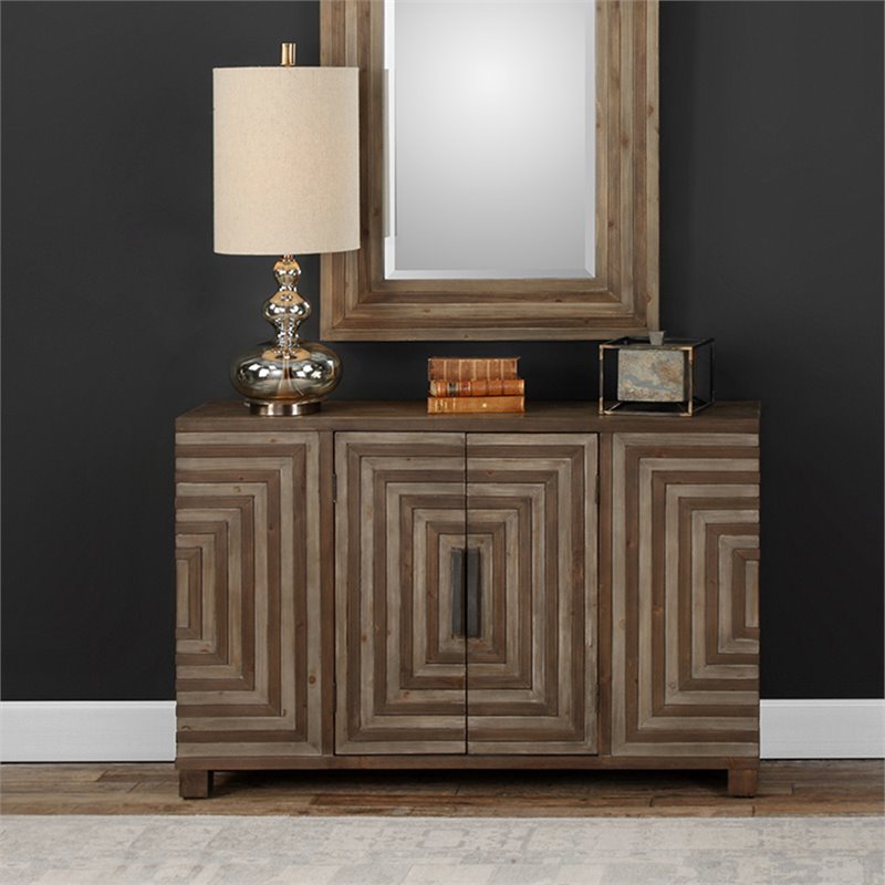 Bowery Hill MDF Natural Accent Console Table Rectangular 48.5
