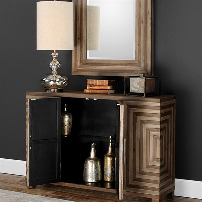 Bowery Hill MDF Natural Accent Console Table Rectangular 48.5