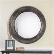 Bowery Hill Modern Decorative Mirror in Silver and Rustic Brown